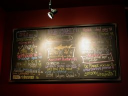 Opening day beer list